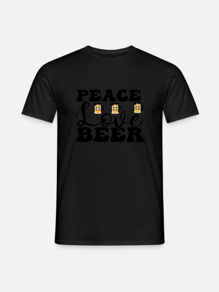 Peace Love Beer - Männer T-Shirt - Schwarz