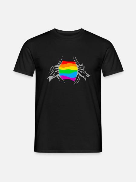 Pride gay T-shirt - Männer T-Shirt - Schwarz