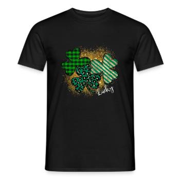 Happy St. Patrick's Day Saint Patrick Ireland Irish - Men's T-Shirt - black - Front - AI Model Male 178 light (178cm)