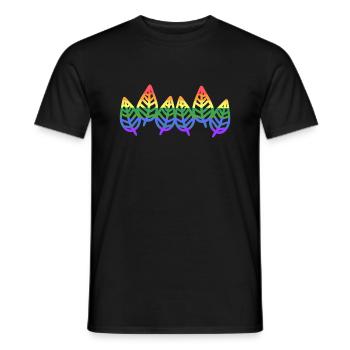 Couleurs LGBT Feuilles Feuille de motif - T-shirt homme - noir - Devant - AI Model Male 178 light (178cm)