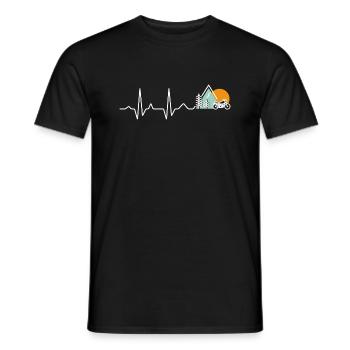 Motorrad Herzschlag Natur Landschaft Puls Leben - Männer T-Shirt - Schwarz - Vorne - AI Model Male 178 light (178cm)