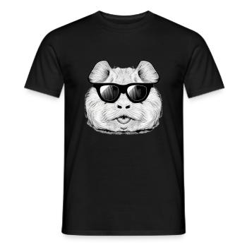Lunettes de soleil cool cochon d’Inde design amusant 18 - T-shirt homme - noir - Devant - AI Model Male 178 light (178cm)