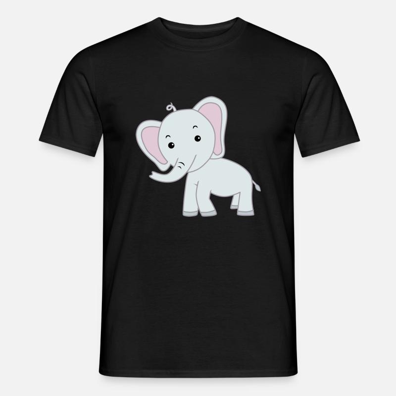 Elefant niedlich - Männer T-Shirt - Schwarz