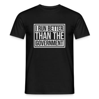 run better than government - Männer T-Shirt - Schwarz - Vorne - AI Model Male 178 light (178cm)