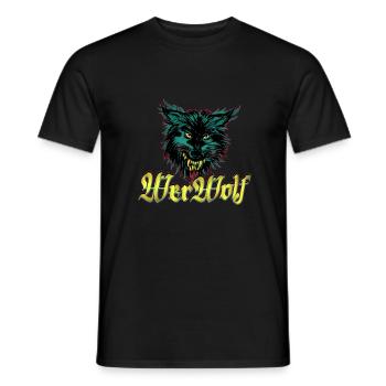 WERWOLF NIGHT - Männer T-Shirt - Schwarz - Vorne - AI Model Male 178 light (178cm)