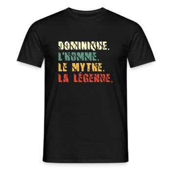 Dominique l homme le mythe la légende - T-shirt homme - noir - Devant - AI Model Male 178 light (178cm)