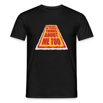 pizza thinks about me - Men's T-Shirt - black - Front - AI Model Male 178 light (178cm)