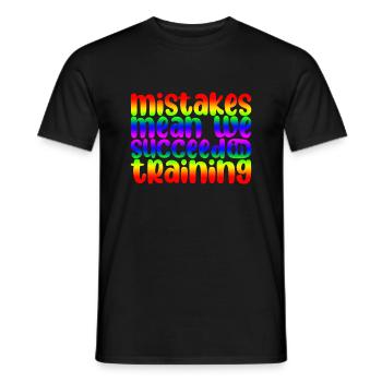 Les erreurs signifient que nous réussissons à nous entraîner 2 - T-shirt homme - noir - Devant - AI Model Male 178 light (178cm)