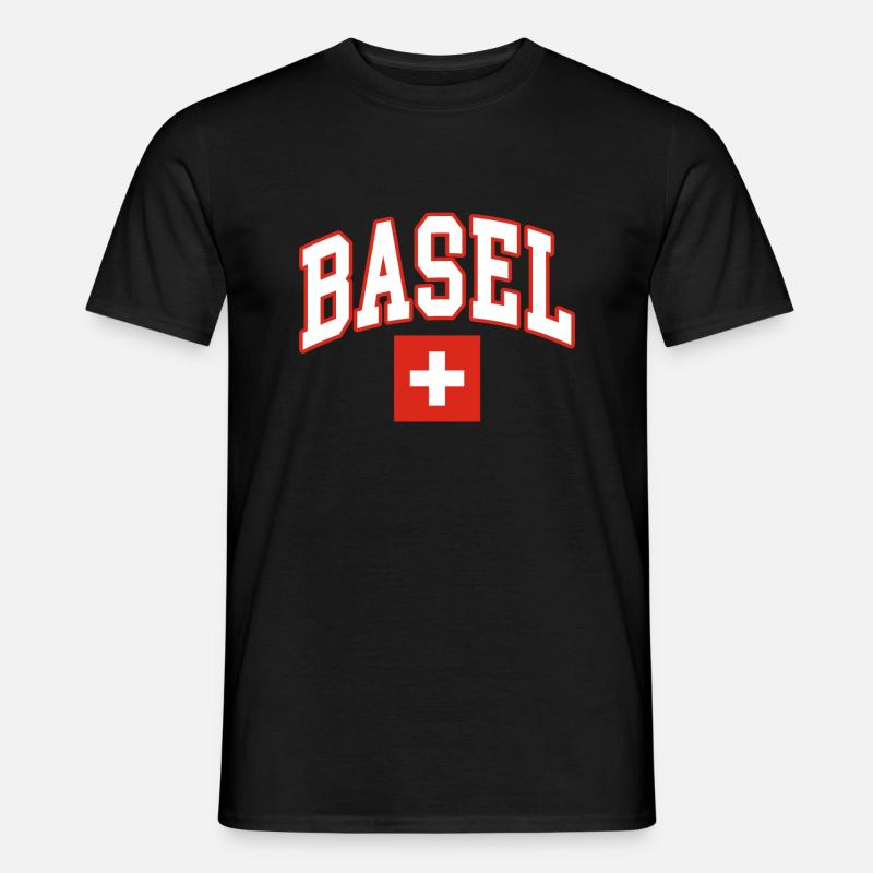 Basel schweiz flagge - Männer T-Shirt - Schwarz