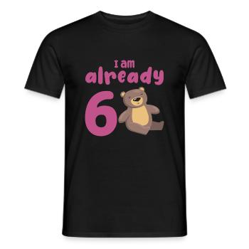 I am already 6 years old 6th birthday - Men's T-Shirt - black - Front - AI Model Male 178 light (178cm)