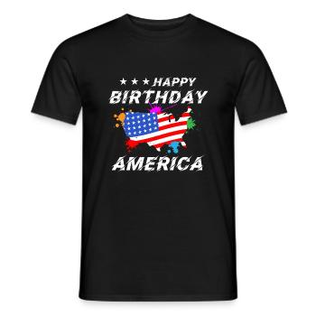 ALLES GUTE ZUM GEBURTSTAG AMERIKA FLAGGE - Männer T-Shirt - Schwarz - Vorne - AI Model Male 178 light (178cm)