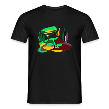 Paysage de campagnee - T-shirt homme - noir - Devant - AI Model Male 178 light (178cm)