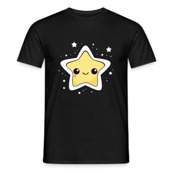 The star Kawaii - Men's T-Shirt - black - Front - AI Model Male 178 light (178cm)