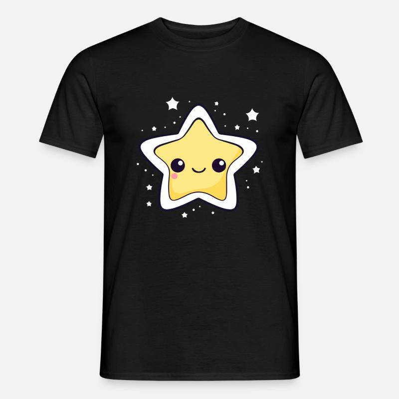 La stella Kawaii - T-shirt uomo - nero