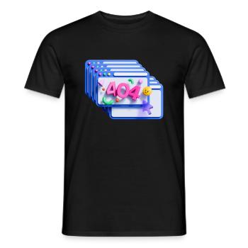 404 error code, 3d - Men's T-Shirt - black - Front - AI Model Male 178 light (178cm)