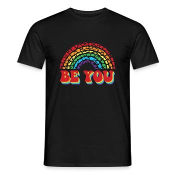 LGBTQ Be You Gay Pride LGBT Ally Rainbow Flag - T-shirt homme - noir - Devant - AI Model Male 178 light (178cm)
