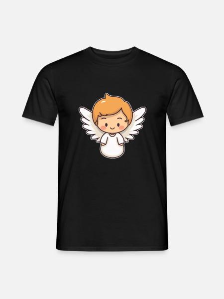 Lindo Angel Niño Bebé Estrella Nacimiento Embarazada - Camiseta hombre - negro