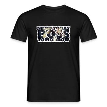 Nerd Today Bo$$ Tomorrow - Männer T-Shirt - Schwarz - Vorne - AI Model Male 178 light (178cm)