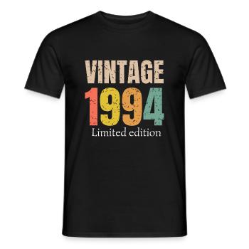 Jahrgang 1994 Limitierte Auflage - Männer T-Shirt - Schwarz - Vorne - AI Model Male 178 light (178cm)