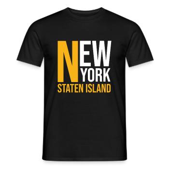 New York Staten Island Bucket Hat Souvenir - Men's T-Shirt - black - Front - AI Model Male 178 light (178cm)