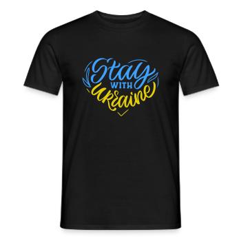 Valeewear - Solidarité avec l’Ukraine - T-shirt homme - noir - Devant - AI Model Male 178 light (178cm)