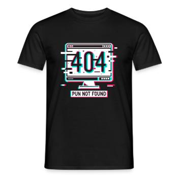 Error 404 Pun Not Found - Men's T-Shirt - black - Front - AI Model Male 178 light (178cm)