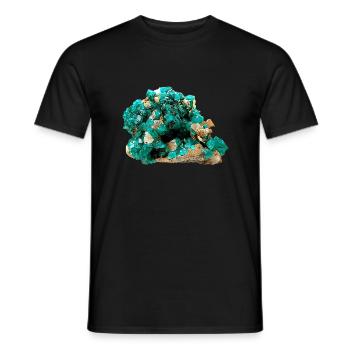 Dioptas Minéral Cuivre Émeraude Silicate Cristal - T-shirt homme - noir - Devant - AI Model Male 178 light (178cm)