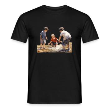 A carefree childhood is a gift - Men's T-Shirt - black - Front - AI Model Male 178 light (178cm)