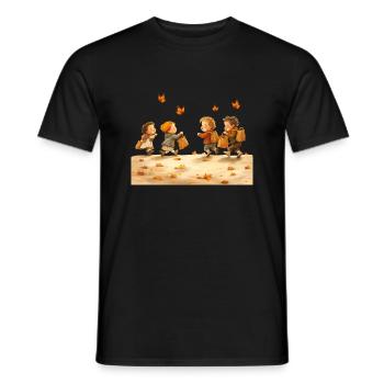 Children spend their time playing games - Men's T-Shirt - black - Front - AI Model Male 178 light (178cm)
