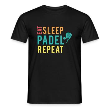 Eat, Sleep, PADEL, repeat - Men's T-Shirt - black - Front - AI Model Male 178 light (178cm)
