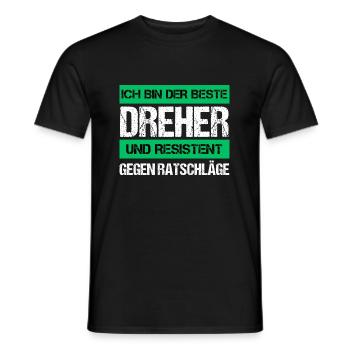 Resistenter Dreher - Männer T-Shirt - Schwarz - Vorne - AI Model Male 178 light (178cm)