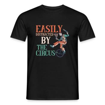 Facilement distrait par la fête costumée des numéros de cirque - T-shirt homme - noir - Devant - AI Model Male 178 light (178cm)