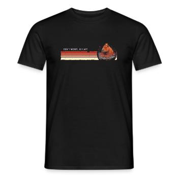 Capybara Vintage - Ne vous inquiétez pas, soyez Capy - T-shirt homme - noir - Devant - AI Model Male 178 light (178cm)