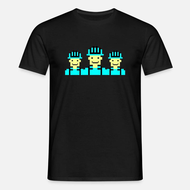 Construction Worker Pixel 02 - Men's T-Shirt - black