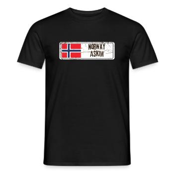 Askim Drapeau de la Norvège - T-shirt homme - noir - Devant - AI Model Male 178 light (178cm)