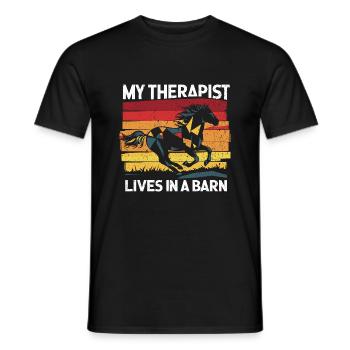 Pferdetherapie für die Seele - Männer T-Shirt - Schwarz - Vorne - AI Model Male 178 light (178cm)