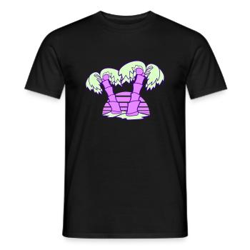 2 Palm Trees Island Tree Stripes Sun Sunset - Men's T-Shirt - black - Front - AI Model Male 178 light (178cm)