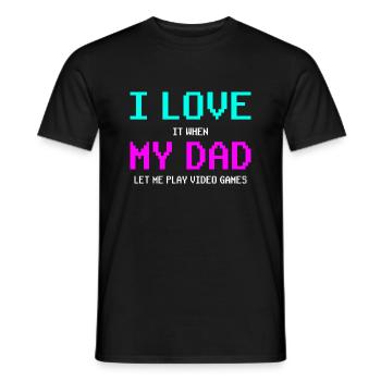 Gamer Gaming I love my dad - Männer T-Shirt - Schwarz - Vorne - AI Model Male 178 light (178cm)