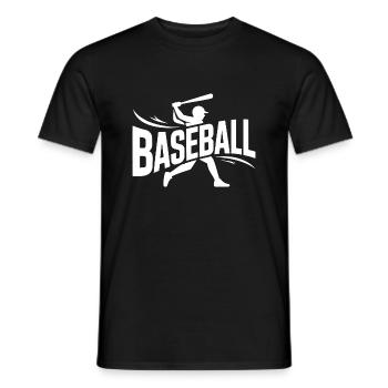 Baseball - Logo sportif cool - T-shirt homme - noir - Devant - AI Model Male 178 light (178cm)