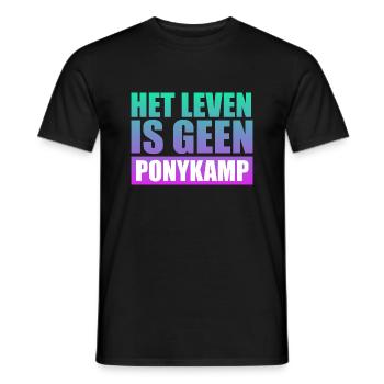 Het leven is geen Ponykamp – funny saying - Men's T-Shirt - black - Front - AI Model Male 178 light (178cm)