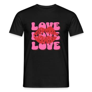 Lèvres d’amour rétro – Style Pop Art - T-shirt homme - noir - Devant - AI Model Male 178 light (178cm)