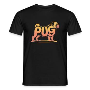 Pug - Cool Pet Dog Logo - Men's T-Shirt - black - Front - AI Model Male 178 light (178cm)