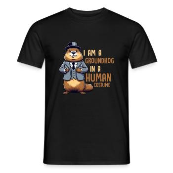Je suis une marmotte dans un animal rongeur costumé - T-shirt homme - noir - Devant - AI Model Male 178 light (178cm)