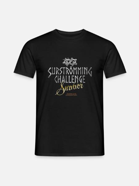 Surströmming Challenge Survivor - Männer T-Shirt - Schwarz