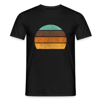 Fond arc-en-ciel rétro soleil coucher de soleil - T-shirt homme - noir - Devant - AI Model Male 178 light (178cm)