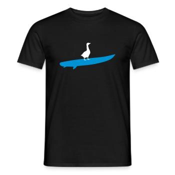 Surfing goose silhouette - Men's T-Shirt - black - Front - AI Model Male 178 light (178cm)