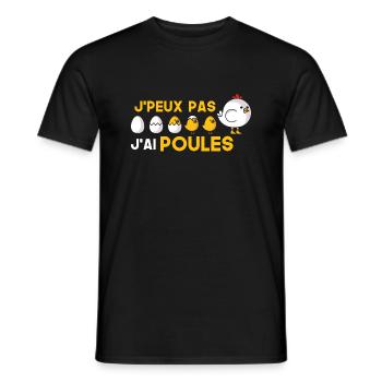 je peux pas j ai poule Ferme Poule Humour Cadeau - T-shirt homme - noir - Devant - AI Model Male 178 light (178cm)