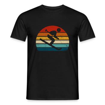 ski rétro - T-shirt homme - noir - Devant - AI Model Male 178 light (178cm)