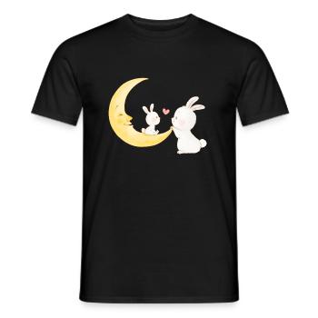Mom with baby rabbit - Men's T-Shirt - black - Front - AI Model Male 178 light (178cm)