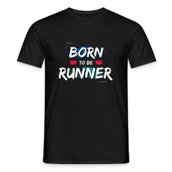 Born To Be Runner ich liebe laufen. - Männer T-Shirt - Schwarz - Vorne - AI Model Male 178 light (178cm)